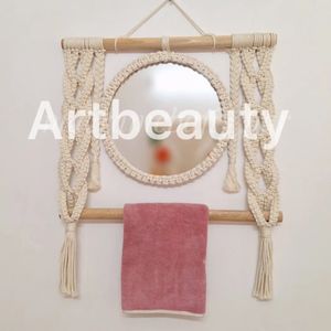 هولدر ‌حوله و اینه مکرومه بافی مدل دانژه