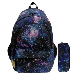 کوله پشتی مدرسه طرح کهکشان زحل به همراه جامدادی (برند رسپینا)