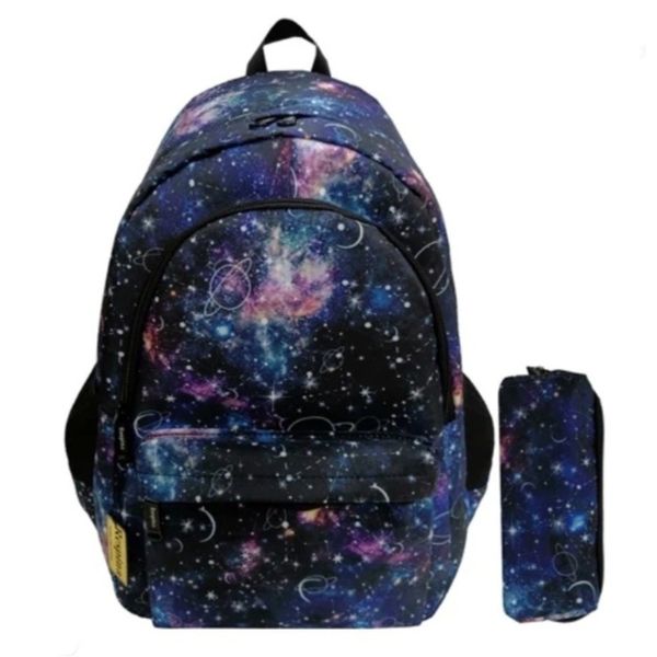 کوله پشتی مدرسه طرح کهکشان زحل به همراه جامدادی (برند رسپینا)