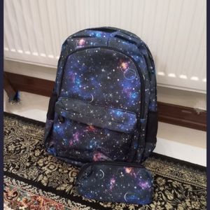 خرید انلاین کوله پشتی مدرسه طرح کهکشان زحل به همراه جامدادی (برند رسپینا)