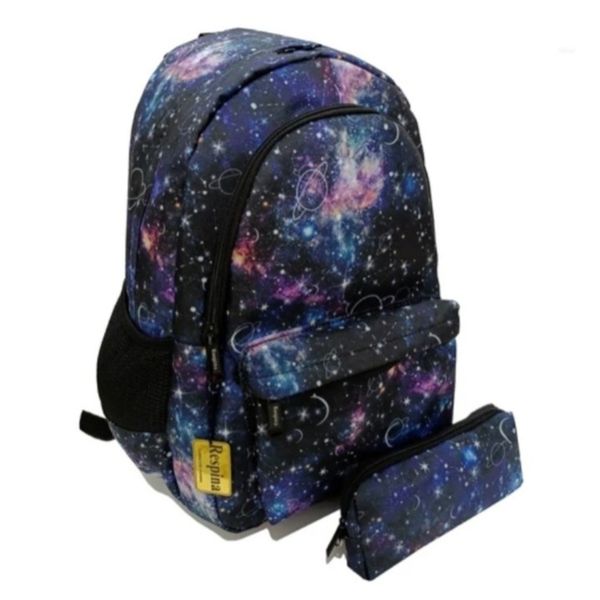 کوله پشتی مدرسه طرح کهکشان زحل به همراه جامدادی (برند رسپینا)