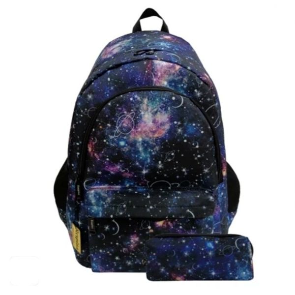 کوله پشتی مدرسه طرح کهکشان زحل به همراه جامدادی (برند رسپینا)