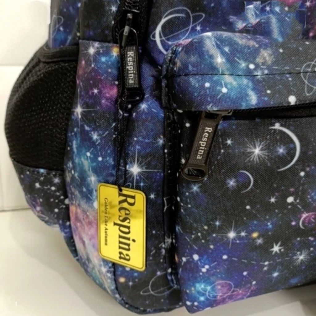 مشخصات کوله پشتی مدرسه طرح کهکشان زحل به همراه جامدادی (برند رسپینا)