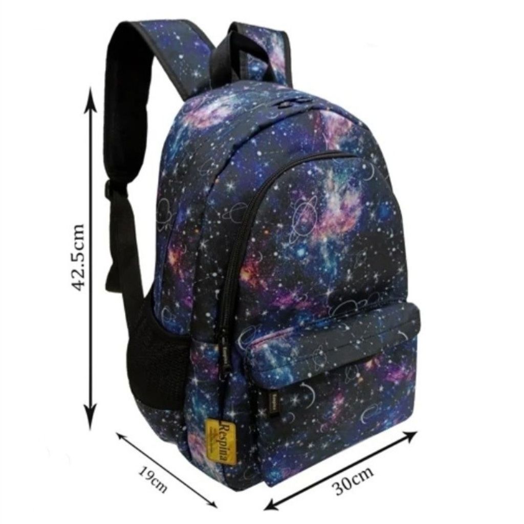 فروش اینترنتی کوله پشتی مدرسه مدل کهکشانی به همراه جامدادی (برند رسپینا)