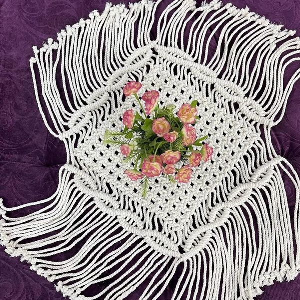 رومیزی‌مکرومه مدل اشکی