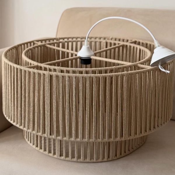 لوستر مکرومه مدل استوانه ای دوبل