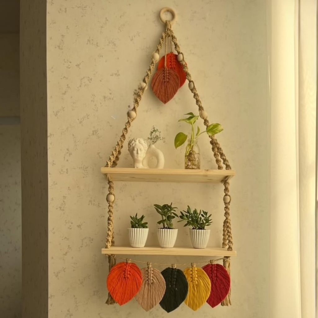 مشخصات شلف  مکرومه بافی مدل رنگین