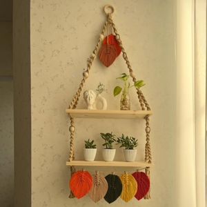 شلف  مکرومه بافی مدل رنگین