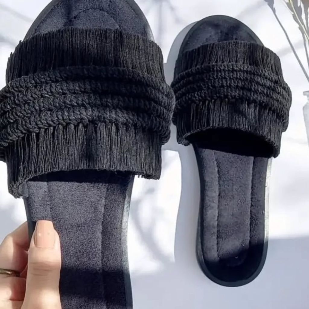 خرید انلاین صندل مکرومه بافی مدل مجلسی‌مشکی