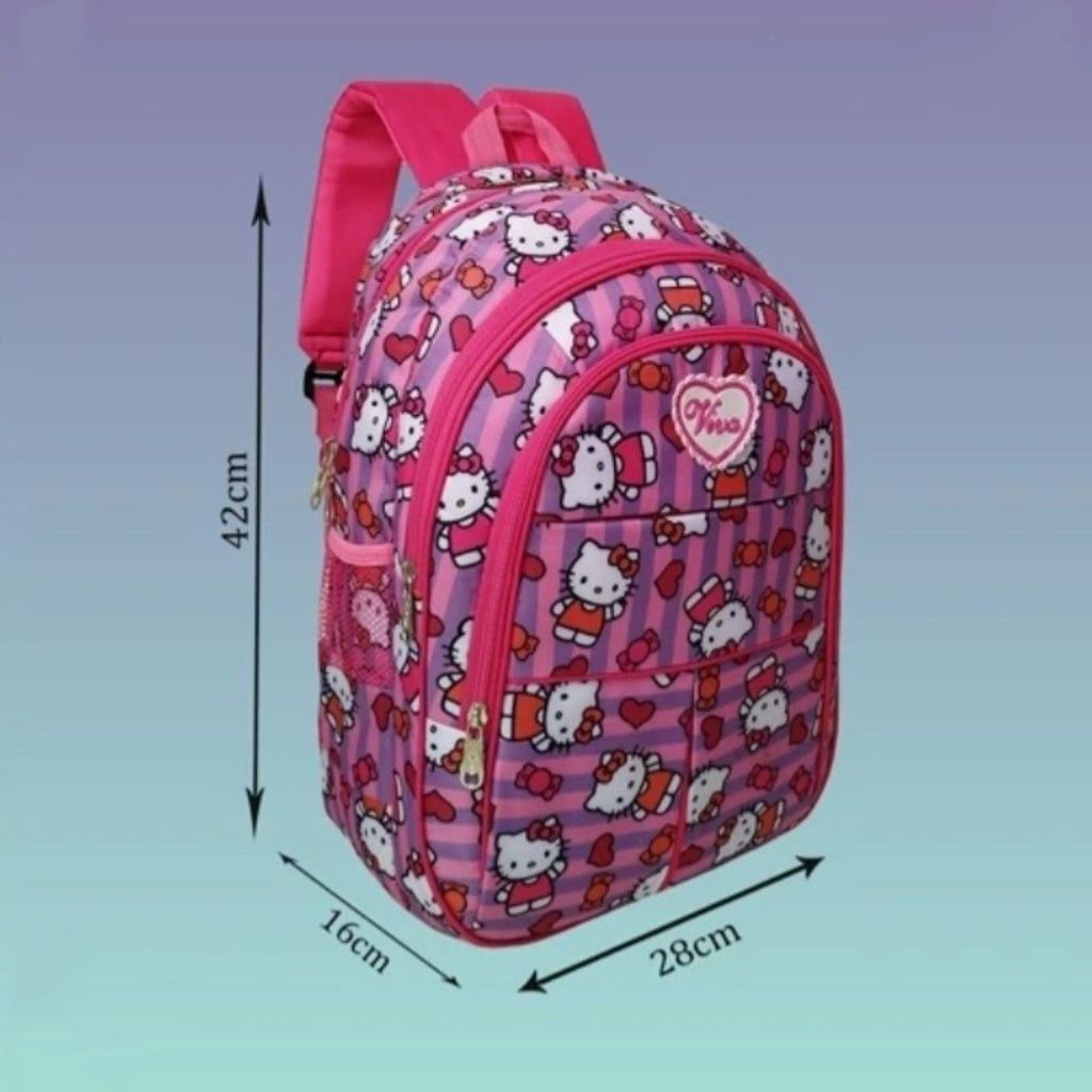 خرید آنلاین کوله پشتی دخترانه مدرسه فانتزی طرح کیتی