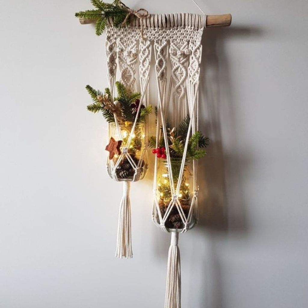 خرید آنلاین آویز گلدان مکرومه دکوراتیو طرح کیوت