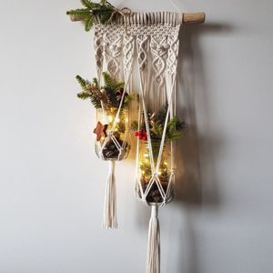 آویز گلدان مکرومه دکوراتیو طرح کیوت