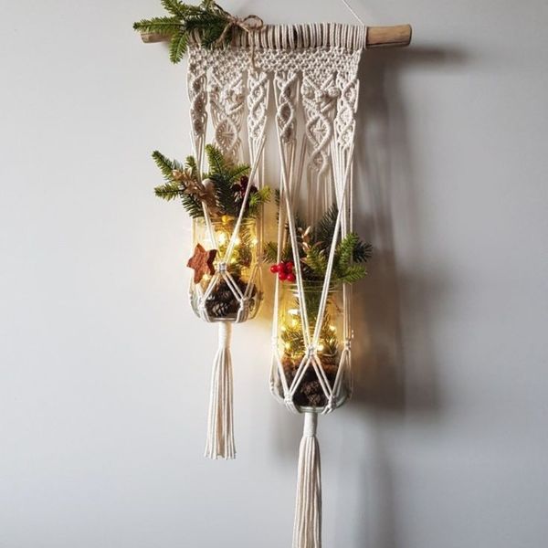 آویز گلدان مکرومه دکوراتیو طرح کیوت