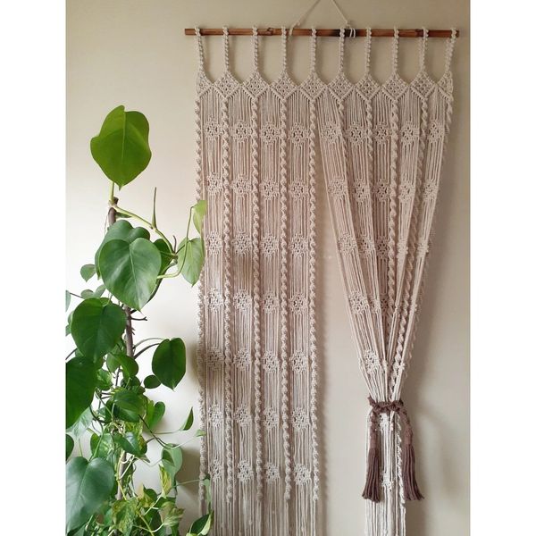 پرده مکرومه مدرن طرح عیدانه