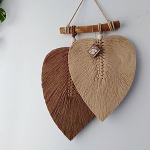 دیوارکوب دو برگ مکرومه مدل چم