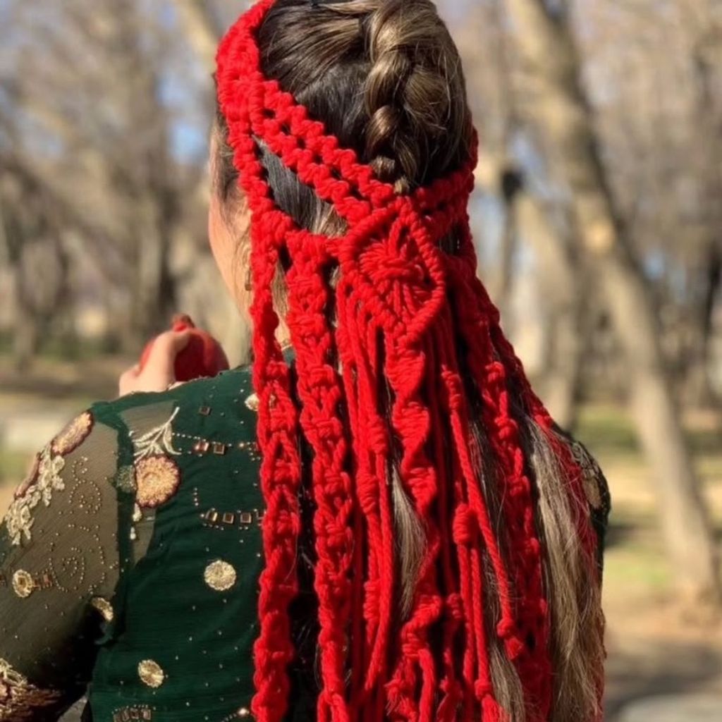 خرید انلاین سربند یلدایی مکرومه بافی