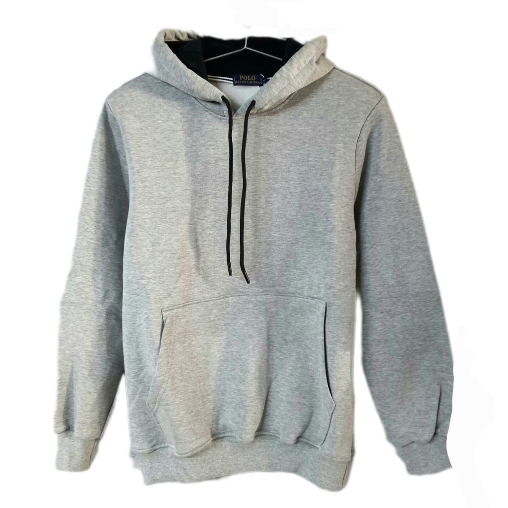 خرید انلاین هودی مردانه ساده بیسیک طوسی ملانژ