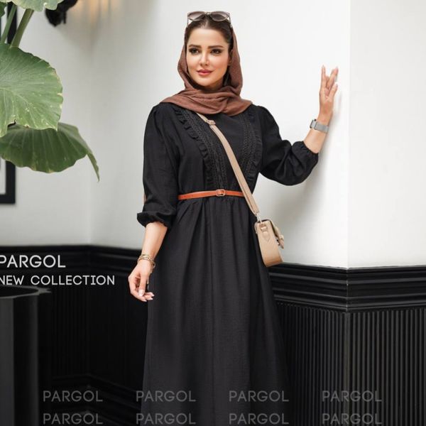 پیراهن سولینا همراه با کمربند چرم