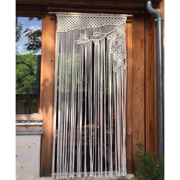 پرده جوانه مکرومه بافی طرح پیچک