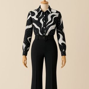 خرید آنلاین شومیز شلوار کمربند