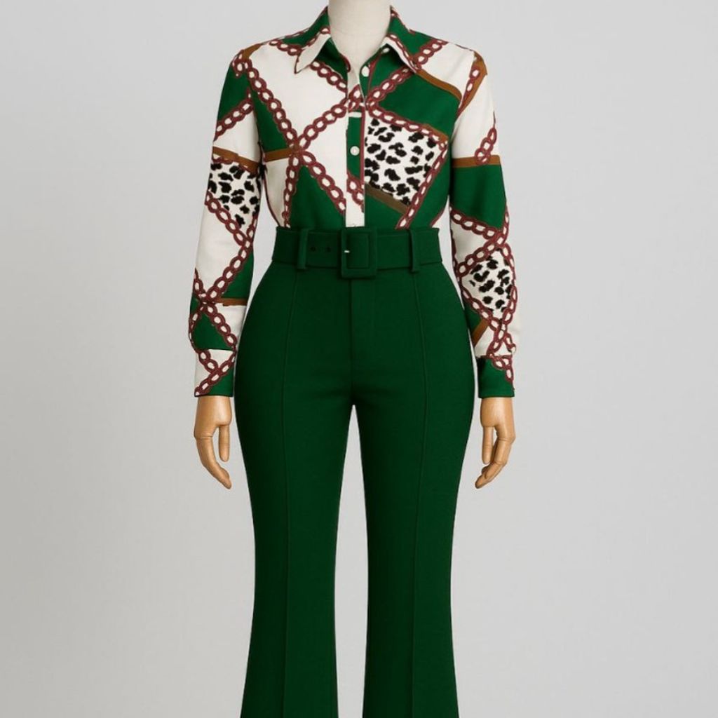 خرید اینترنتی شومیز شلوار کمربند