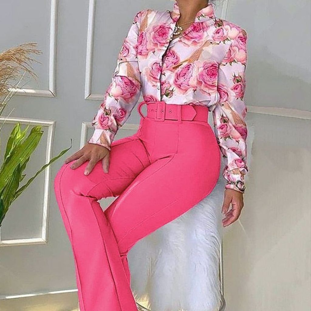 خرید آنلاین شومیز شلوار کمربند