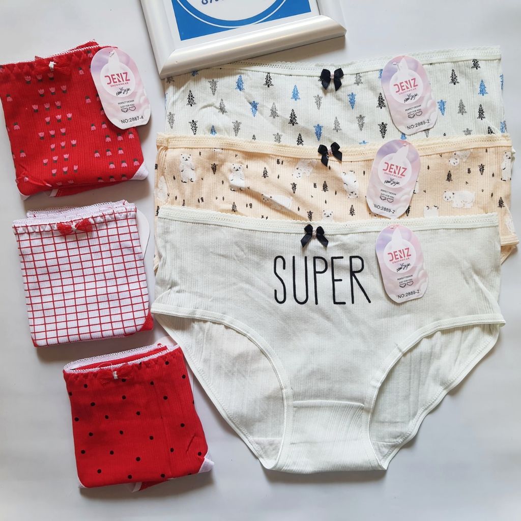 مشخصات شورت عروسکی نخی وارداتی برند دنیز بسته 6 عددی سایز xxl