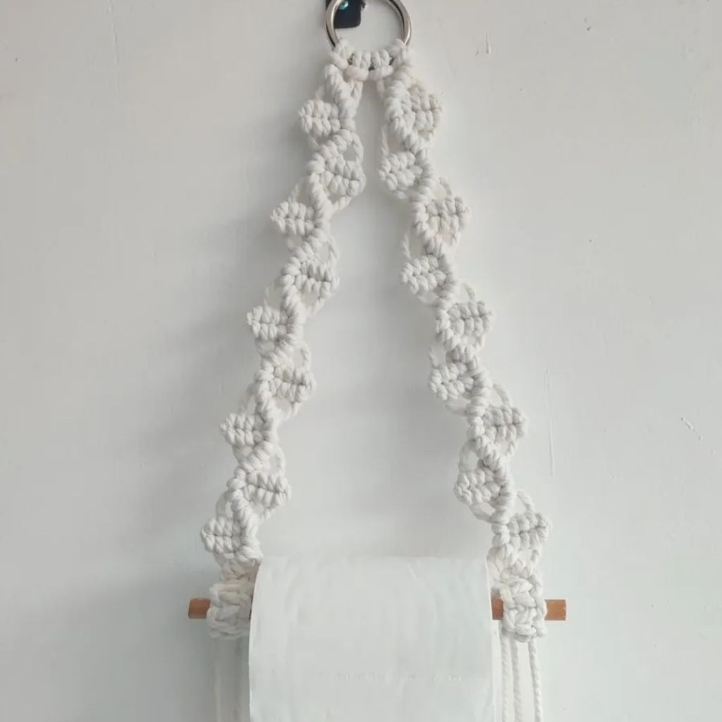 خرید اینترنتی هولدر دستمال کاغذی مکرومه بافی