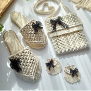 ست مکرومه بافی مدل پاپیون گیپور