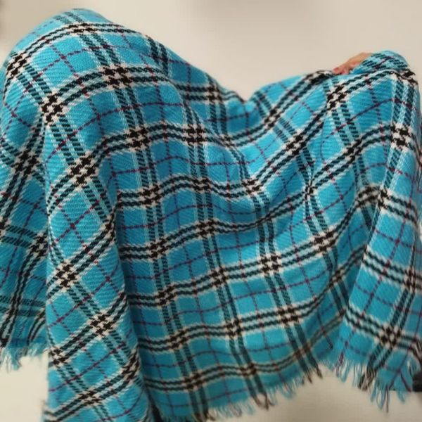 روسری نخی بافت آبی rs73y