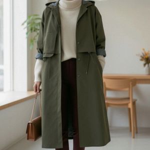 قیمت ارزان بارونی آویسا کلاهدار رنگ سبز