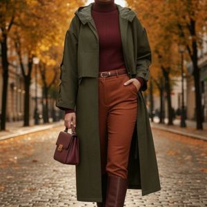 بارونی آویسا کلاهدار رنگ سبز