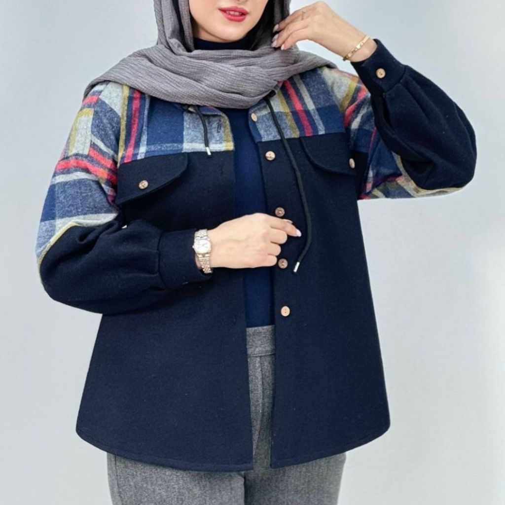 مشخصات پالتو زنانه طرح ترکیبی