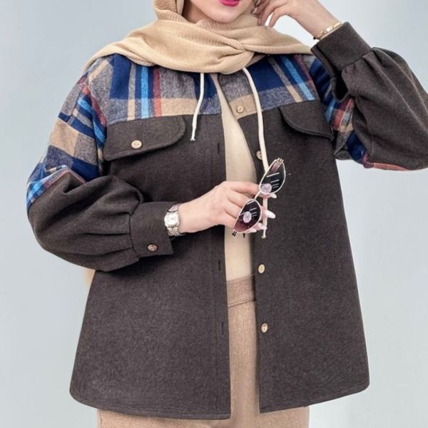 پالتو زنانه طرح ترکیبی