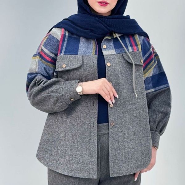 پالتو زنانه طرح ترکیبی