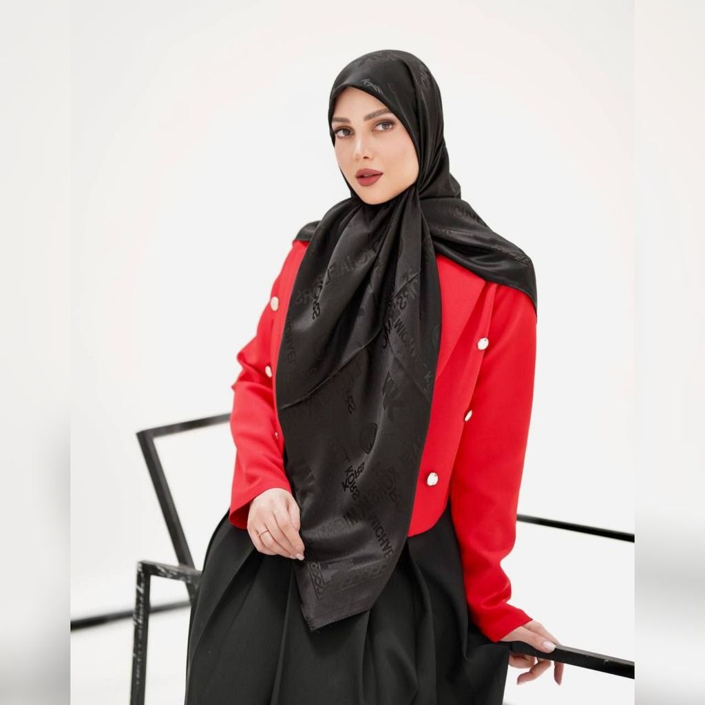 خرید آنلاین روسری ژاکارد ابریشم مشکی