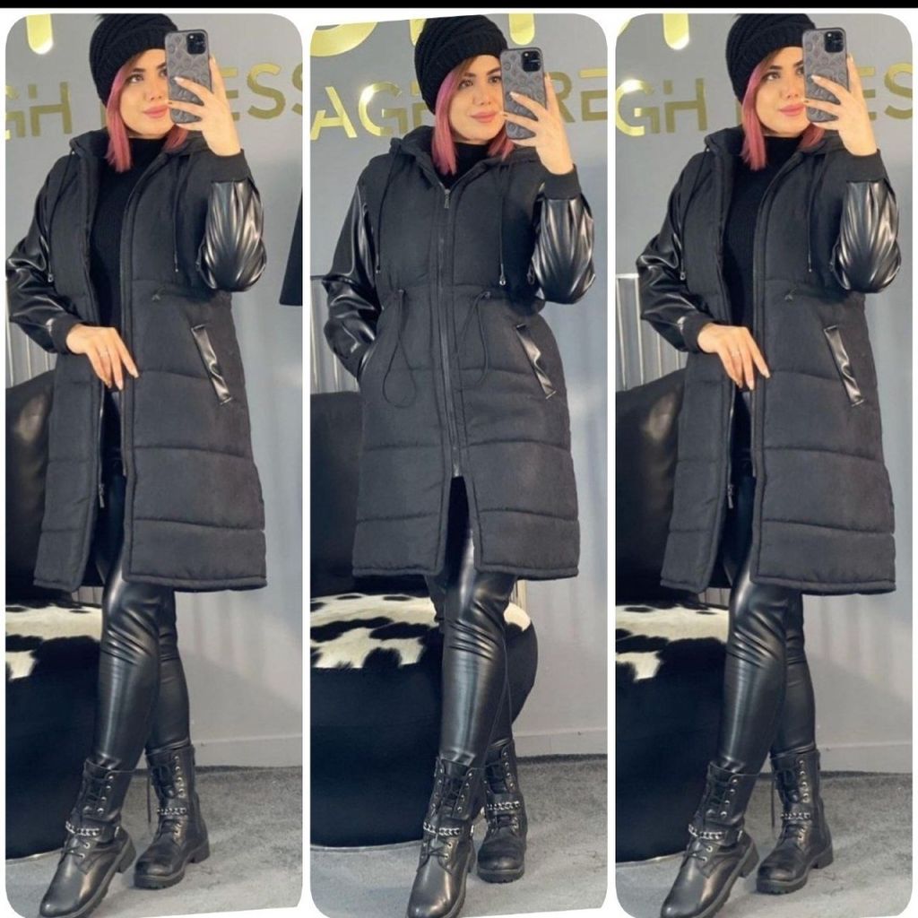 قیمت کاپشن آستین چرم نیکا