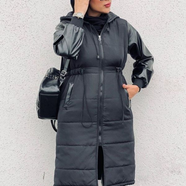 کاپشن آستین چرم نیکا