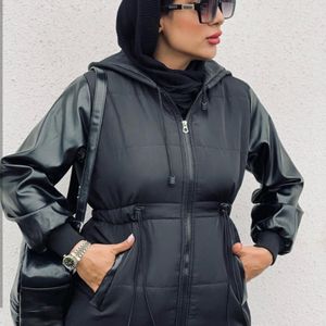 قیمت کاپشن آستین چرم نیکا