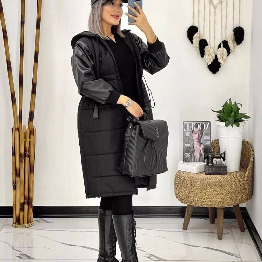 قیمت کاپشن آستین چرم نیکا