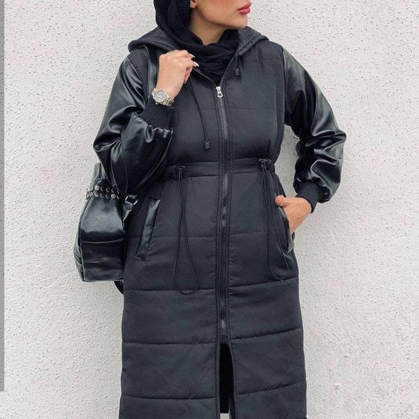 کاپشن آستین چرم نیکا