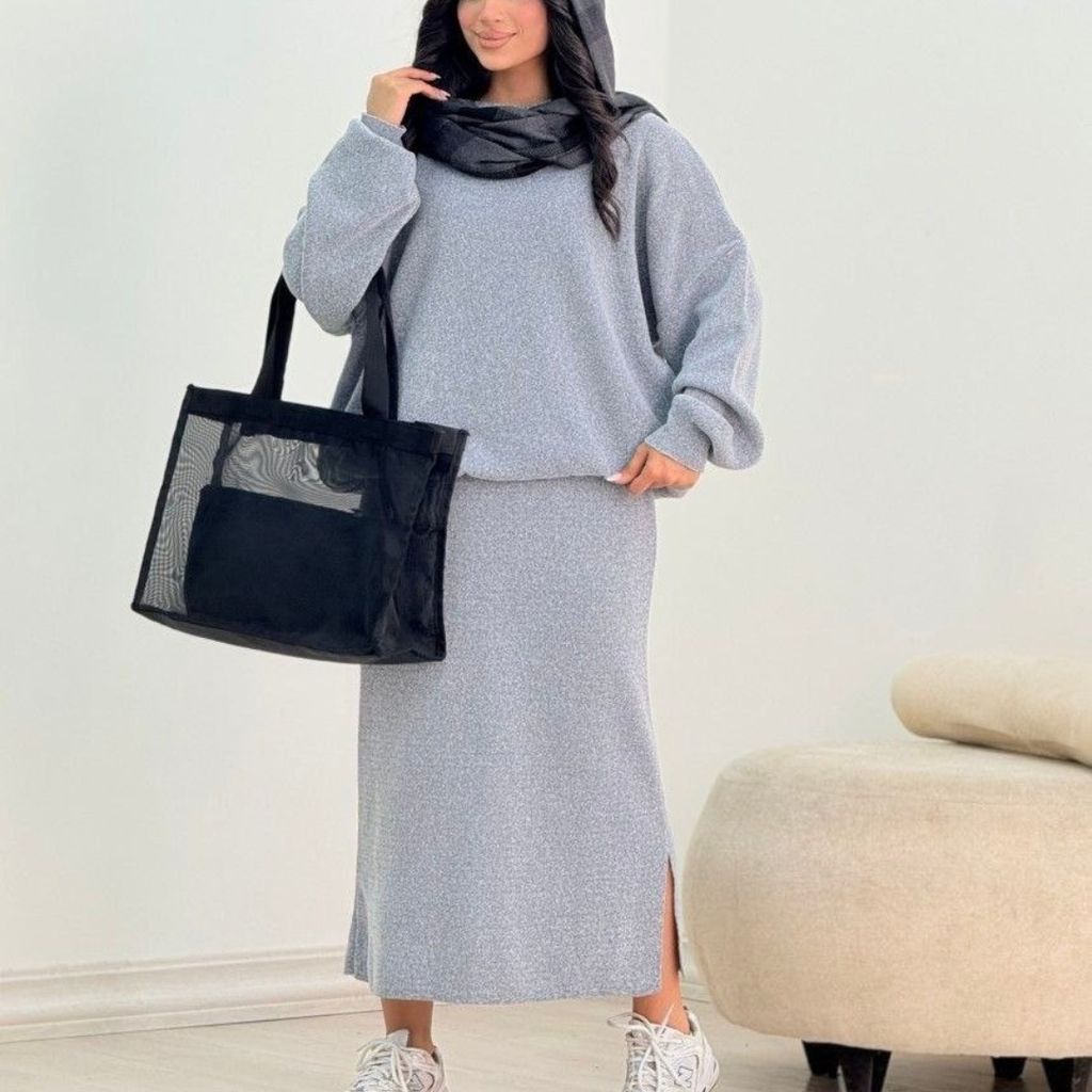 قیمت ارزان ست بلوز و سارافون بافت اکرولیک