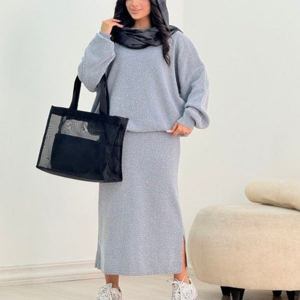 ست بلوز و سارافون بافت اکرولیک