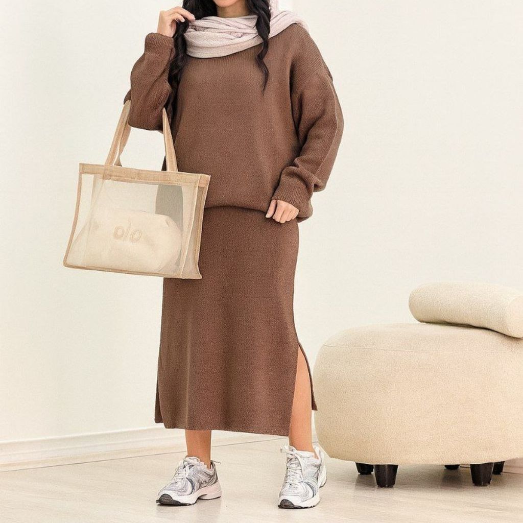 خرید آنلاین ست بلوز و سارافون بافت اکرولیک