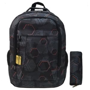 کوله پشتی مدرسه طرح شش ضلعی به همراه جامدادی (برند Respina)