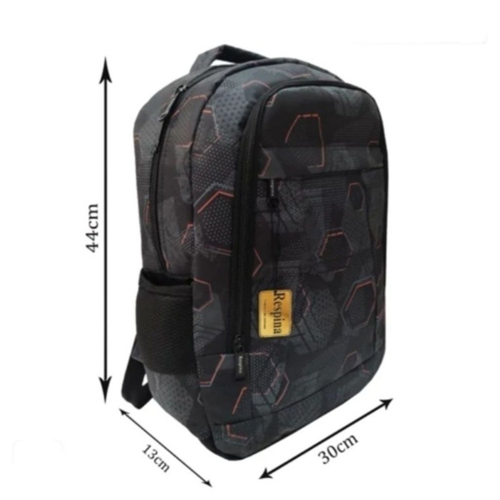 قیمت ارزان کوله پشتی مدرسه طرح شش ضلعی همراه جامدادی برند Respina