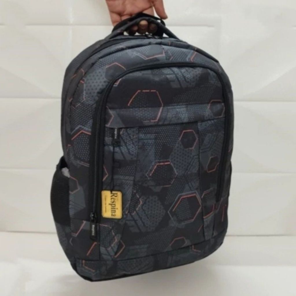 فروش اینترنتی کوله پشتی مدرسه طرح شش ضلعی همراه جامدادی برند Respina