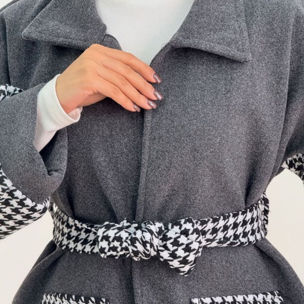 خرید انلاین پالتو  زنانه طرح ترکیبی جنیفر