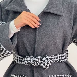 خرید انلاین پالتو  زنانه طرح ترکیبی جنیفر