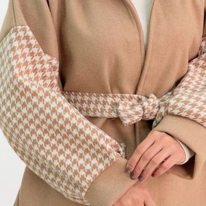 قیمت ارزان پالتو  زنانه طرح ترکیبی جنیفر